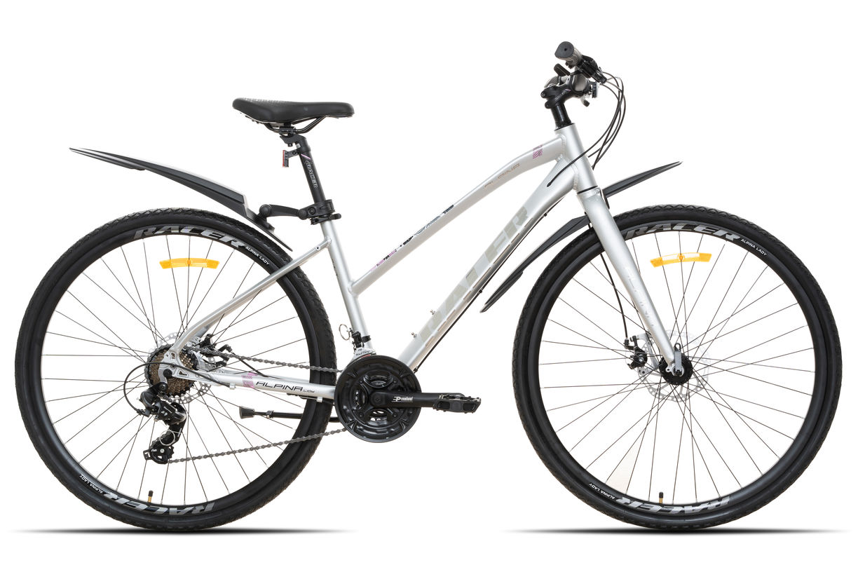 Велосипед Racer Alpina Lady серебристый глянец 2025 рост 16
