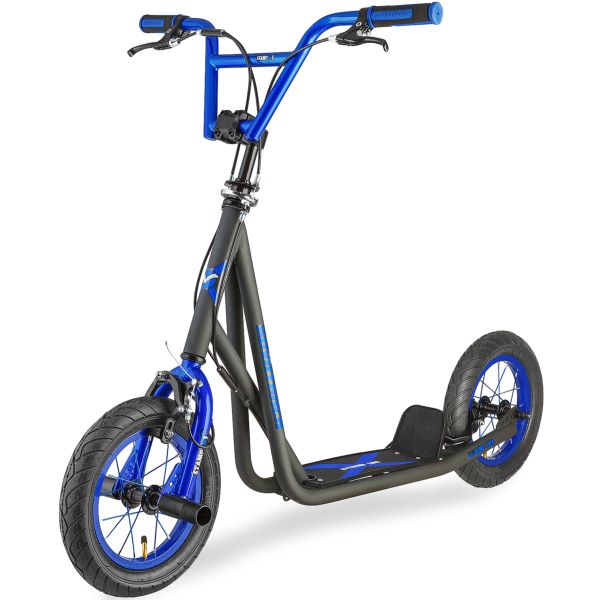 Самокат внедорожный трюковый NOVATRACK STAMP N1 Extreme Line,max 100кг,гироротор,пеги, синий #109194