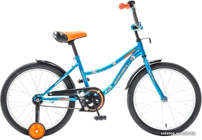Велосипед NOVATRACK 18", NEPTUNE синий, защита А-тип, тормоз нож,короткие крылья, нет багажника