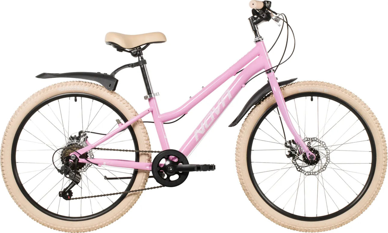 Велосипед NOVATRACK 24" JENNY сталь 12'', розовый, 6 скор. TY21/TS-38/TZ500/SG-6S, диск.торм STG 24SHD.JENNY.12PN6