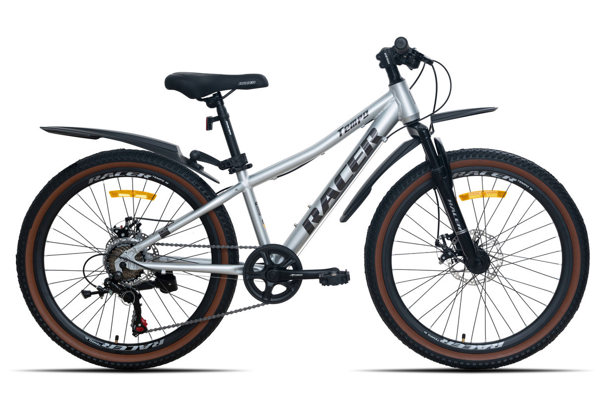 Велосипед Racer Tempo 24 серый, логотип черный 2026 рост 12