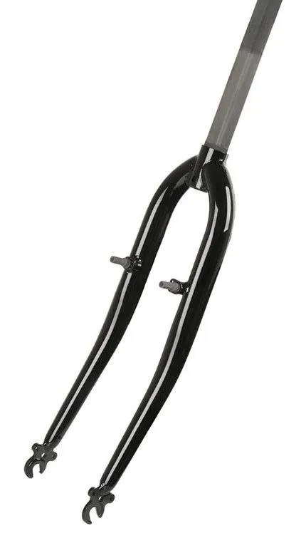 Вилка жесткая 26", шток 1 1/8" - 177 мм, под V-brake, черный-мат