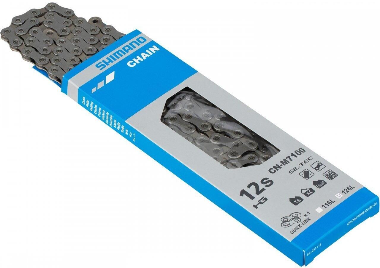 Цепь Shimano SLX, M7100, 12ск, 126 зв., с замком
