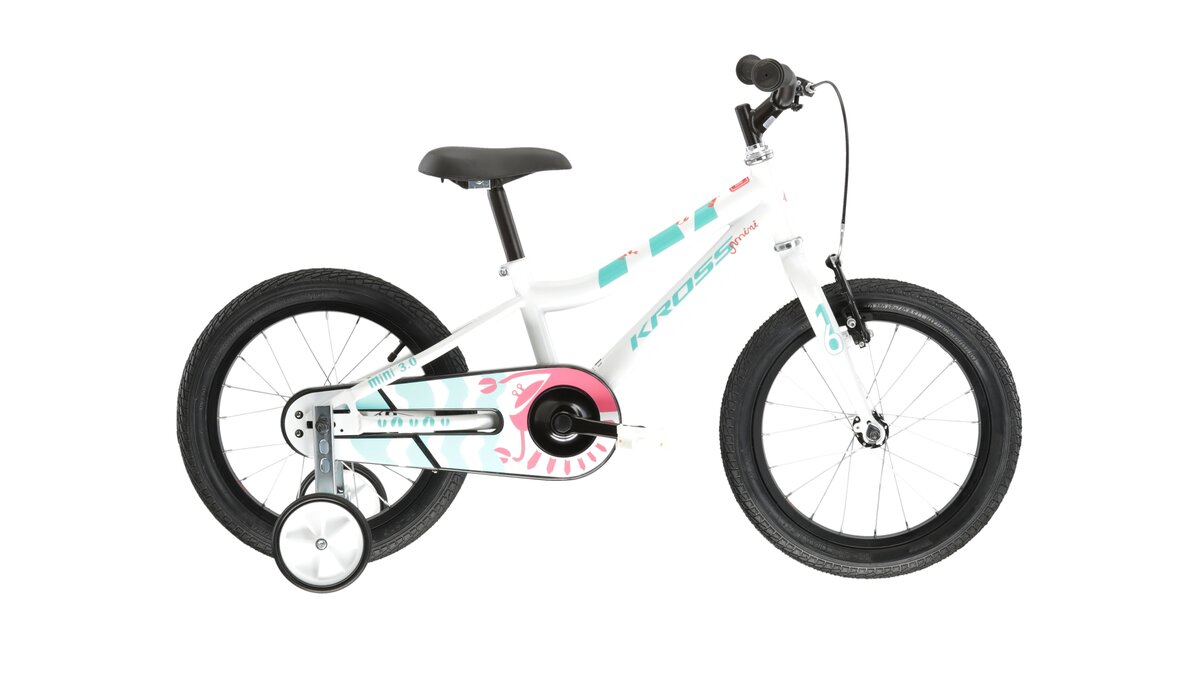 Велосипед KROSS Mini 3.0 D 16 whi_cel_cor g KRMN3Z16X10W005101 (в комплекте с защитой цепи)
