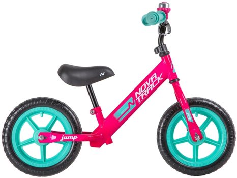 Беговел NOVATRACK 12" JUMP розовый, сталь, колеса EVA 12JUMP.PN20  