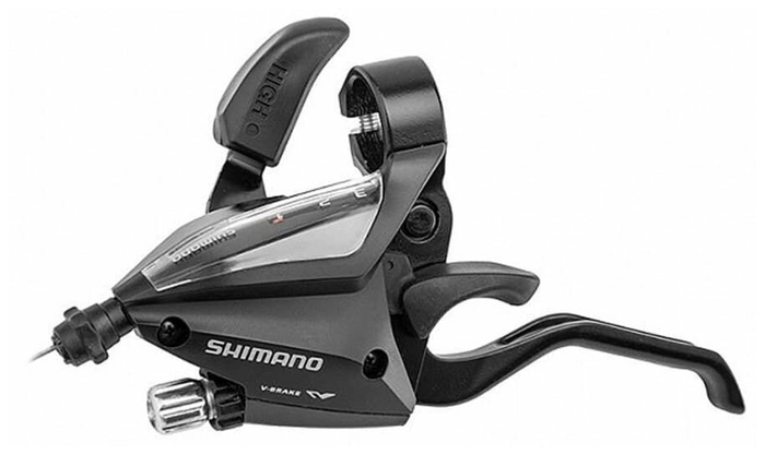Шифтер/торм.ручка SHIMANO ALTUS ST-EF500-L левый EZ-FIRE PLUS 3 speed, 1800mm трос,черный,пластик