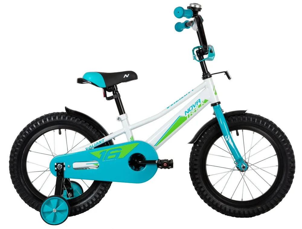 Велосипед NOVATRACK 16", VALIANT, белый, полная защита цепи, тормоз нож, короткие крылья, нет багажн