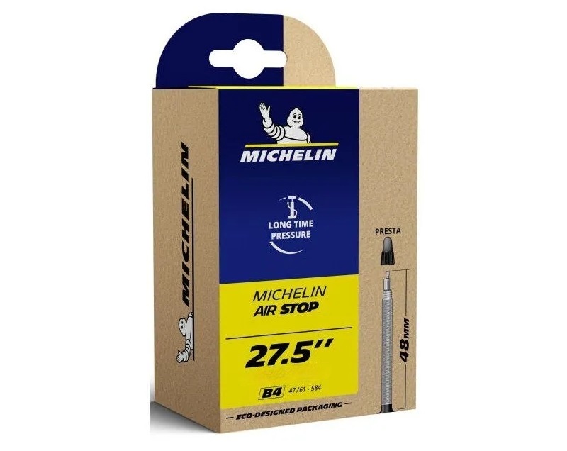 3467752851 Велосипедная камера Michelin, B4, 27.5x1.90/2.50 (47/61-584) FV48, GTIN: 3528707528513 /Сербия/