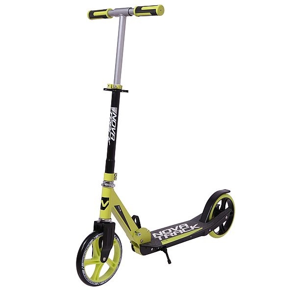 200P.POLIS.GN9  Самокат городской NOVATRACK POLIS сталь+пластик, складной, ватер стикер, колеса 200 
