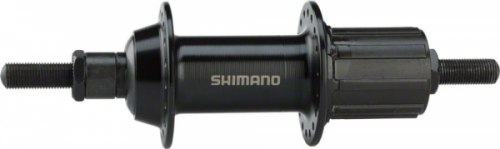 Втулка задн. Shimano TX500, v-br, 36 отв, 8/9, гайки, old:135мм, ось 185мм, цв. черн.