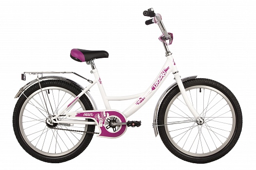 Велосипед NOVATRACK 20" URBAN белый , защ А-тип, тормоз нож, крылья и багаж хром, без доп колес 203URBAN.WT22-