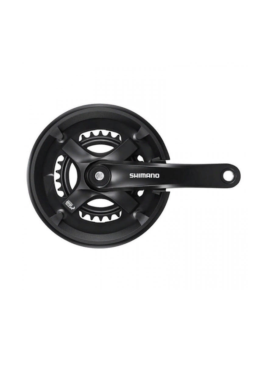 Система Shimano TY501, 175мм, для 2x7/8ск, Кв, 46/30, с защитой от цепи., с болтами креп,  цвет черн