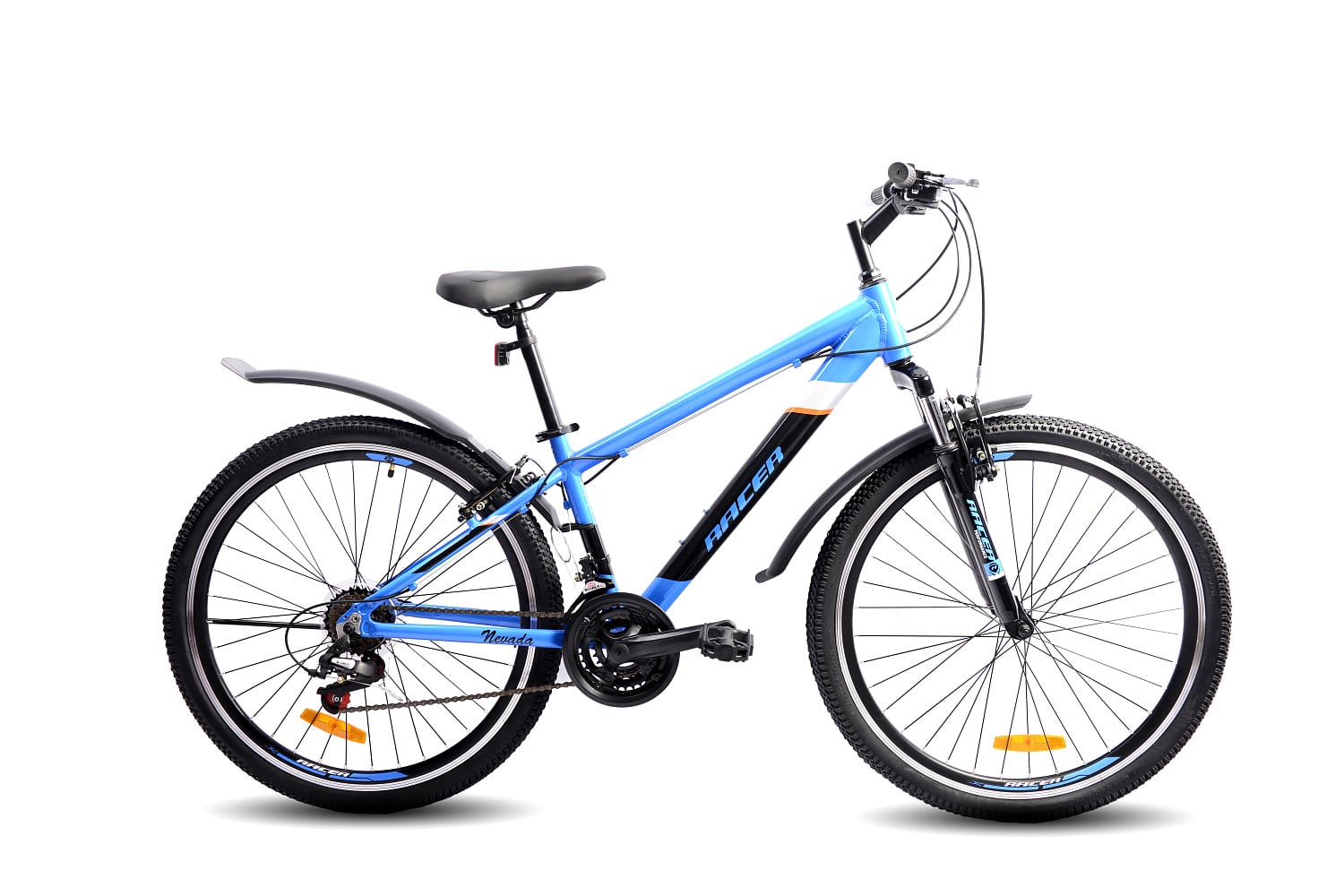 Велосипед Racer Nevada 26 черно-голубой 2022 рост 14