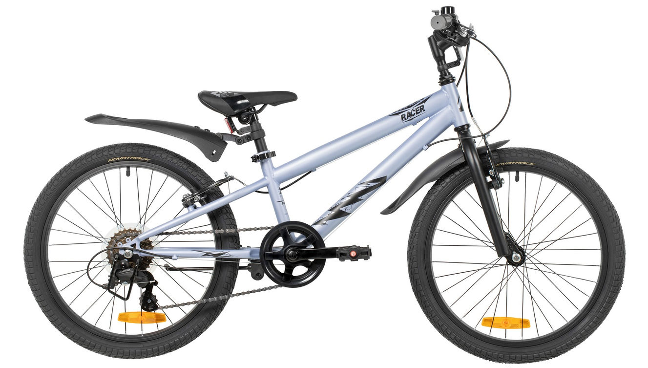 Велосипед NOVATRACK 20" RACER серый,  стальная рама, 6 скор., Microshift MS21/Microshift TS38, V- brake 20SH6V.RACER.GR6