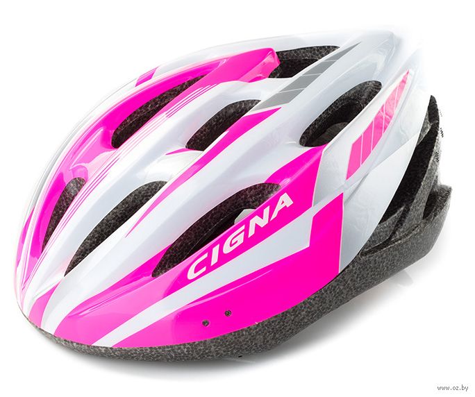 Шлем велосипедный Cigna WT-040 (чёрный/розовый/белый)