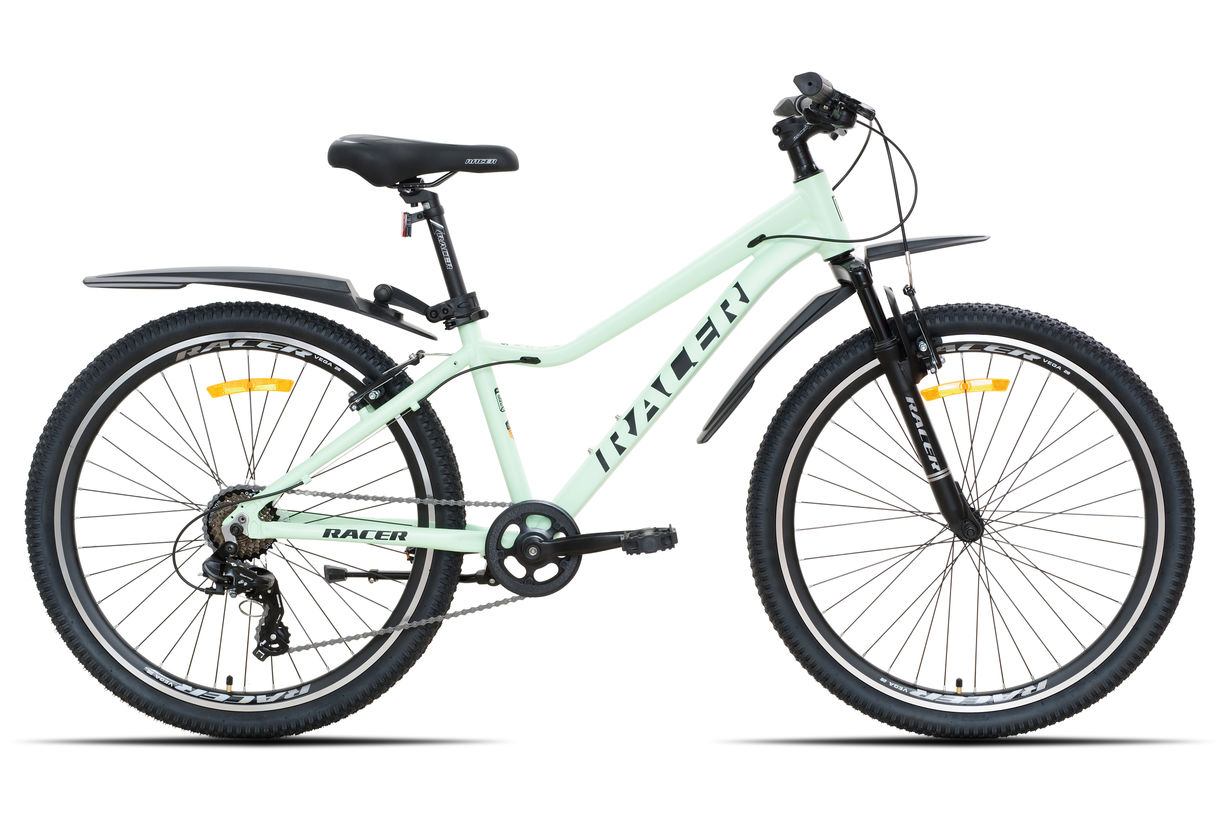Велосипед Racer Vega 26 салатовый, логотип черный 2026 рост 14