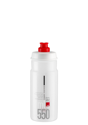 0190402 Велобутылка Elite,  JET, 550мл, прозрачная, красный логотип /Хорватия/