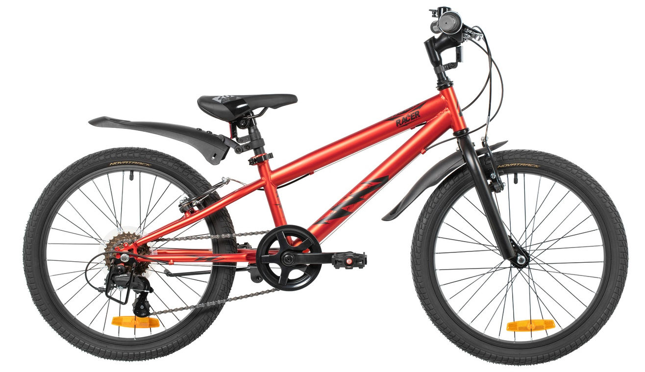 Велосипед NOVATRACK 20" RACER красный,  стальная рама, 6 скор., Microshift MS21/Microshift TS38, V- brake 20SH6V.RACER.DRD6
