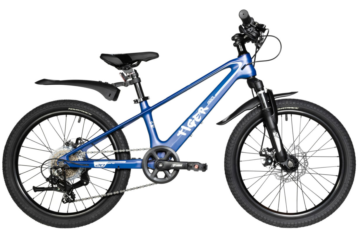 Велосипед NOVATRACK 20" TIGER PRO, магнезиевая.рама, голубой, 6-скор, TY21/TS38, диск.тор.STG 20MHD.