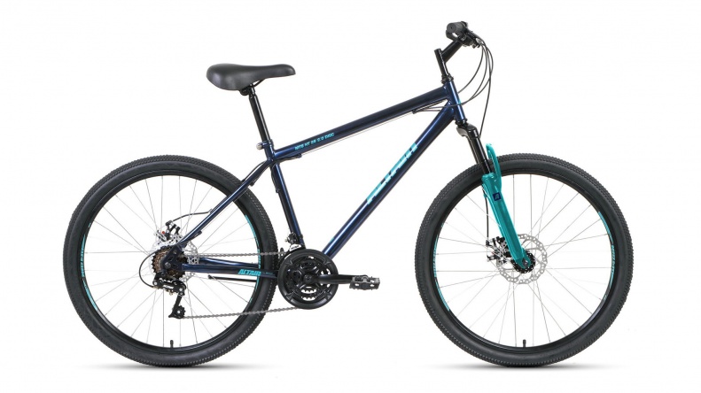 велосипед ALTAIR MTB HT 26 2.0 disc (26" 18ск рост 17'') темно-синий / бирюзовый /, RBKT0MN6P003