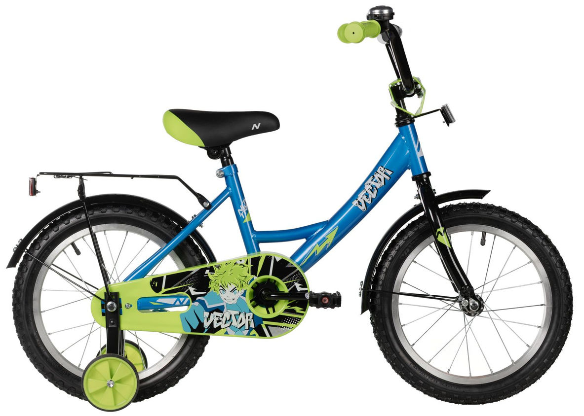 Велосипед NOVATRACK 16", Vector, синий, тормоз нож., крылья и багажник хром. #077368 163VECTOR.BL5