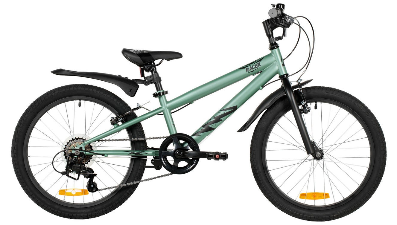 Велосипед NOVATRACK 20" RACER зелёный,  стальная рама, 6 скор., Microshift MS21/Microshift TS38, V- brake 20SH6V.RACER.GN6