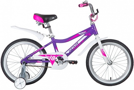 Велосипед NOVATRACK 18" NOVARA алюм., лиловый, тормоз нож, короткие крылья, нет багажника