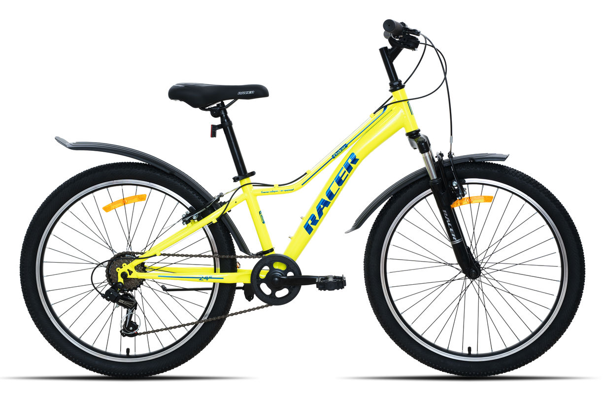 Велосипед Racer Dakar 24 лаймовый, логотип голубой 2026 рост 12