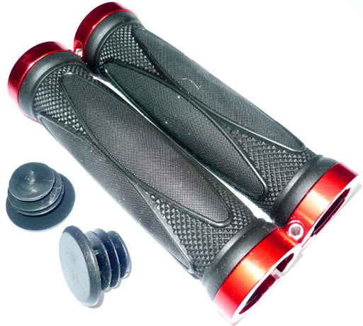 Грипсы HL-G202 (чёрный/красный, L-130 мм)