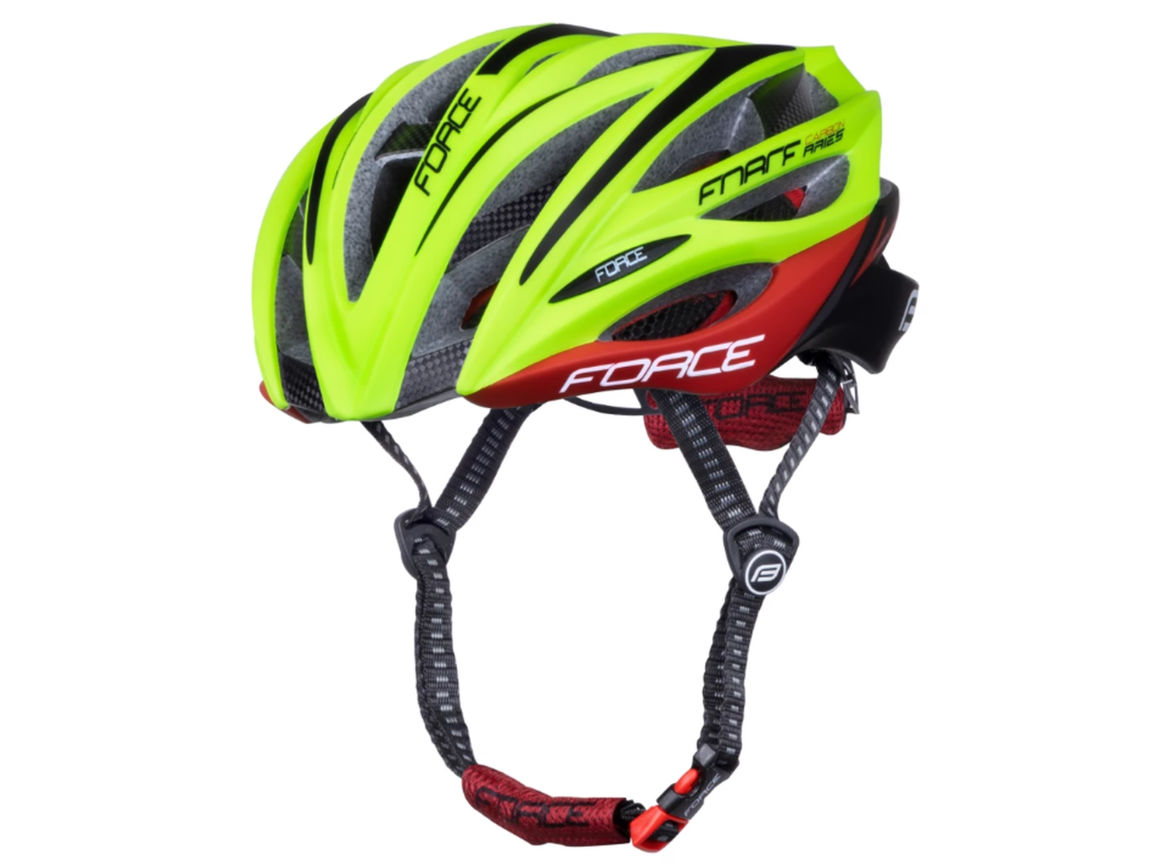 902944 Шлем Force, ARIES TEAM EDITION carbon, fluo-red, S-M (54-58см), GTIN: 8592627106620 /Китай/