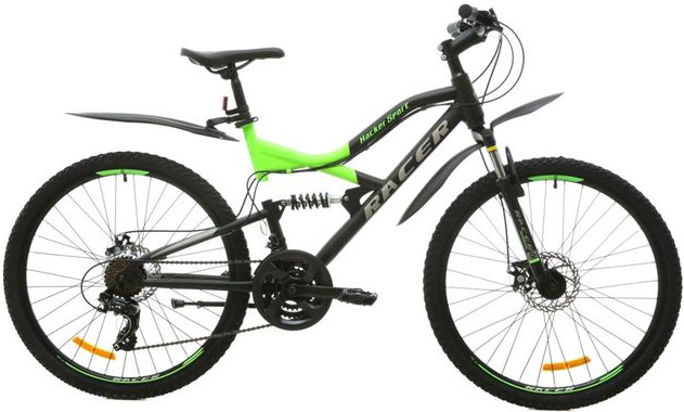 Велосипед Racer Hacker Sport 26 черно-зеленый рост 20