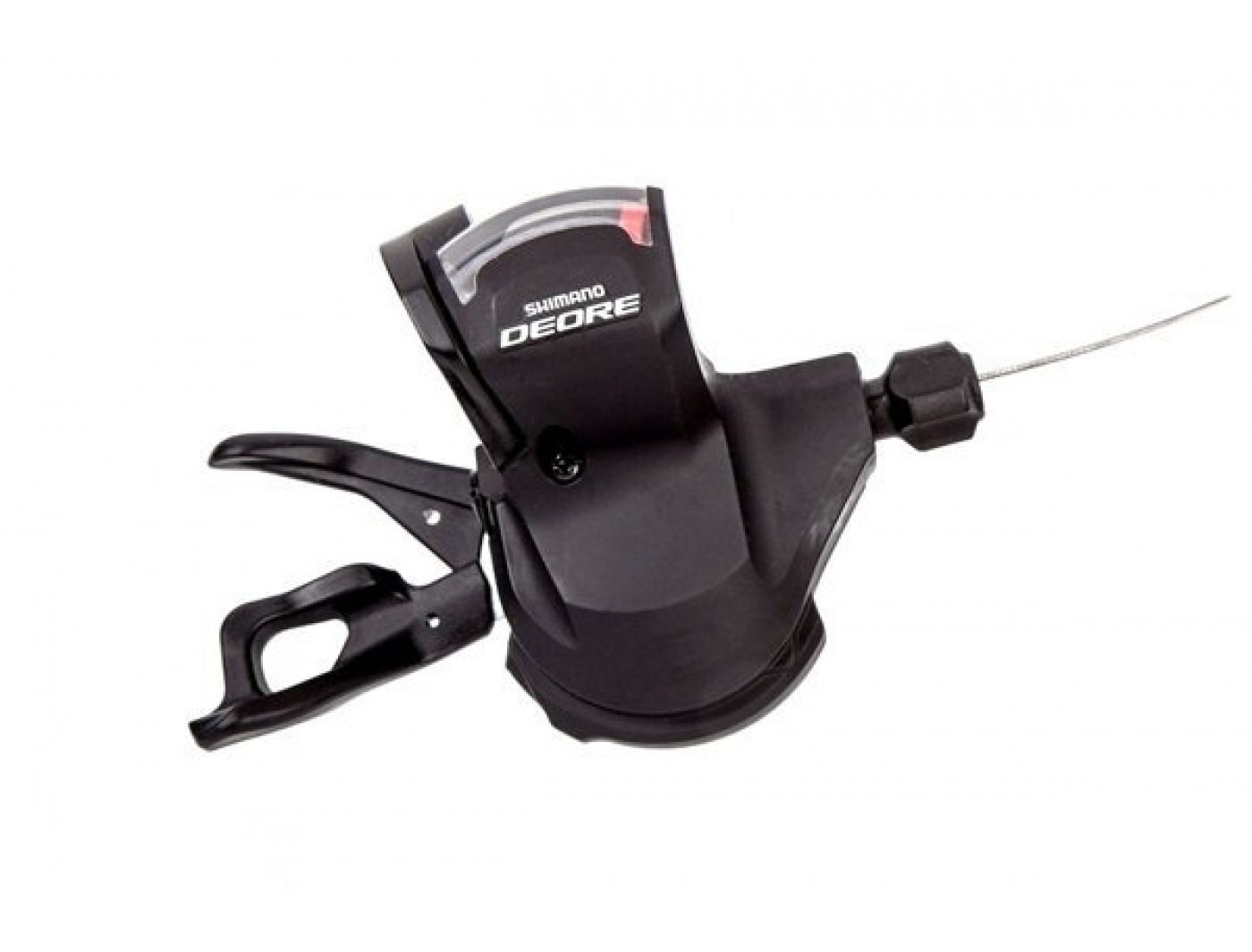 Шифтер Shimano Deore, M5100-L, левый, 2ск, на хомут, с индикатором, тр.1800мм