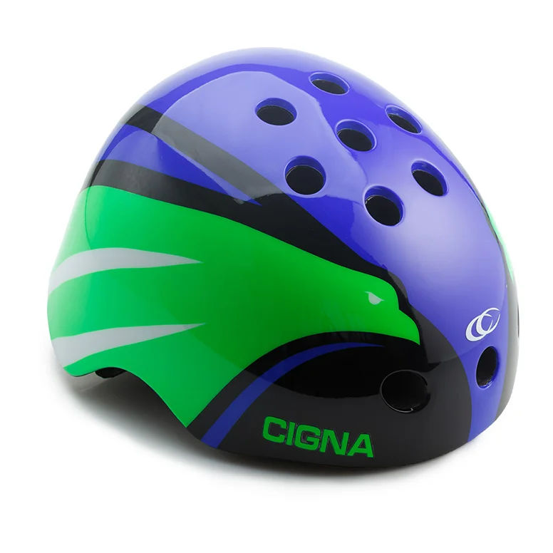 Шлем велосипедный Cigna WT-025 (синий/зелёный/чёрный, 54-57см)