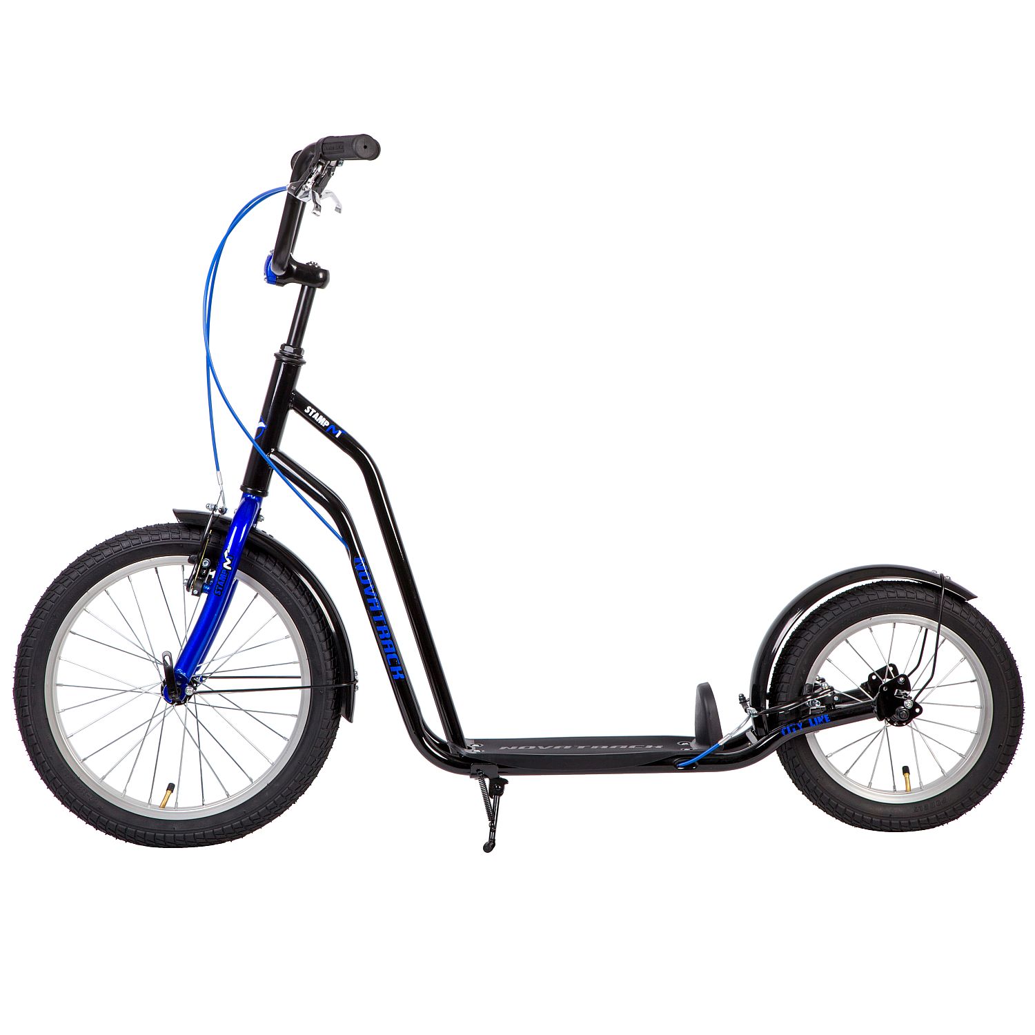 Самокат внедорожный NOVATRACK City Line,крылья, дропаут,2тормоза,max 120кг,черный #126220