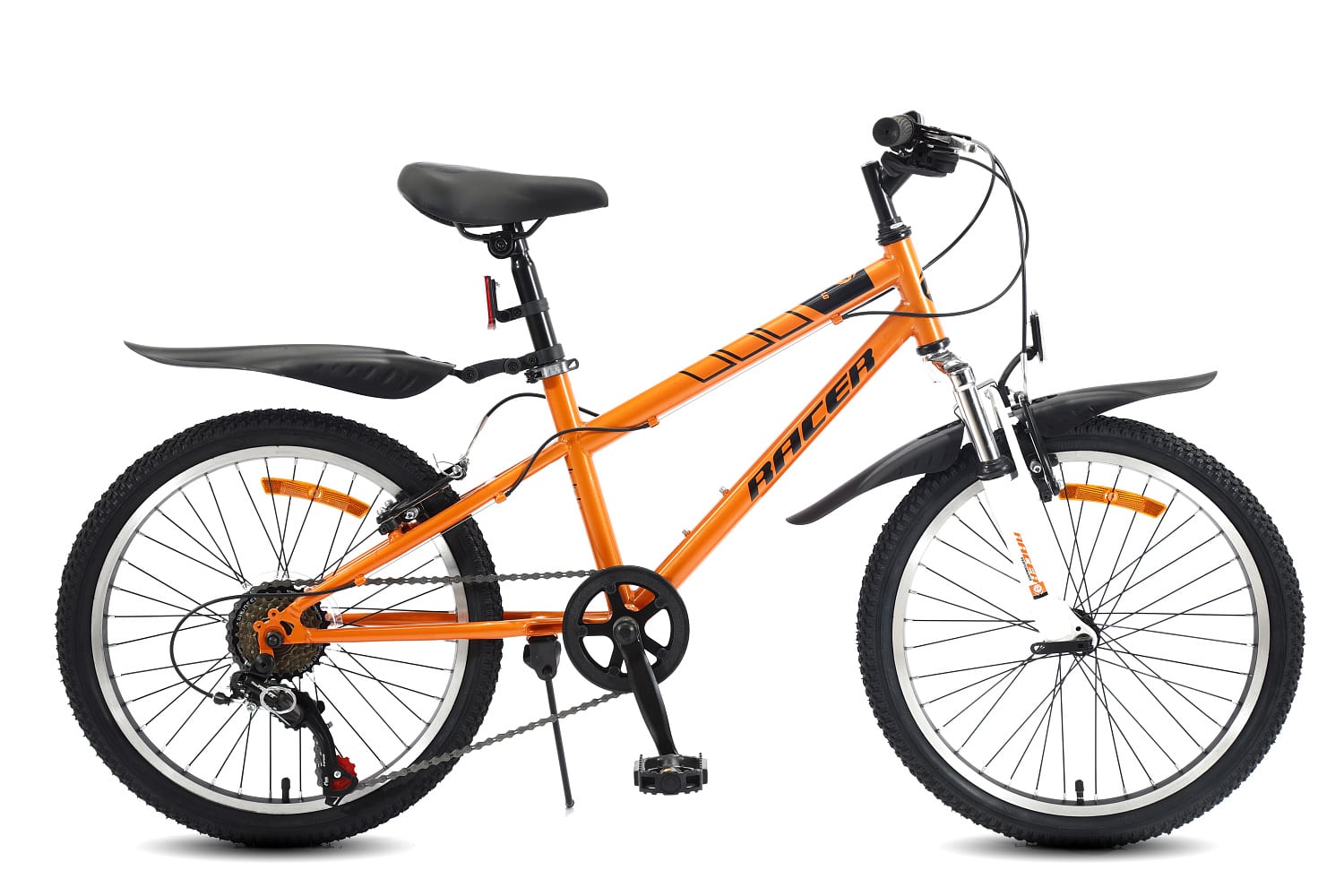 Велосипед Racer Turbo 1,0 оранжевый 2021 (в комплекте с защитой цепи) рост 12