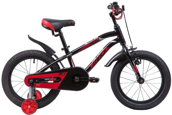 Велосипед NOVATRACK 16", PRIME, алюм., чёрный,  полная защита цепи, пер.торм.руч, зад. нож, короткие