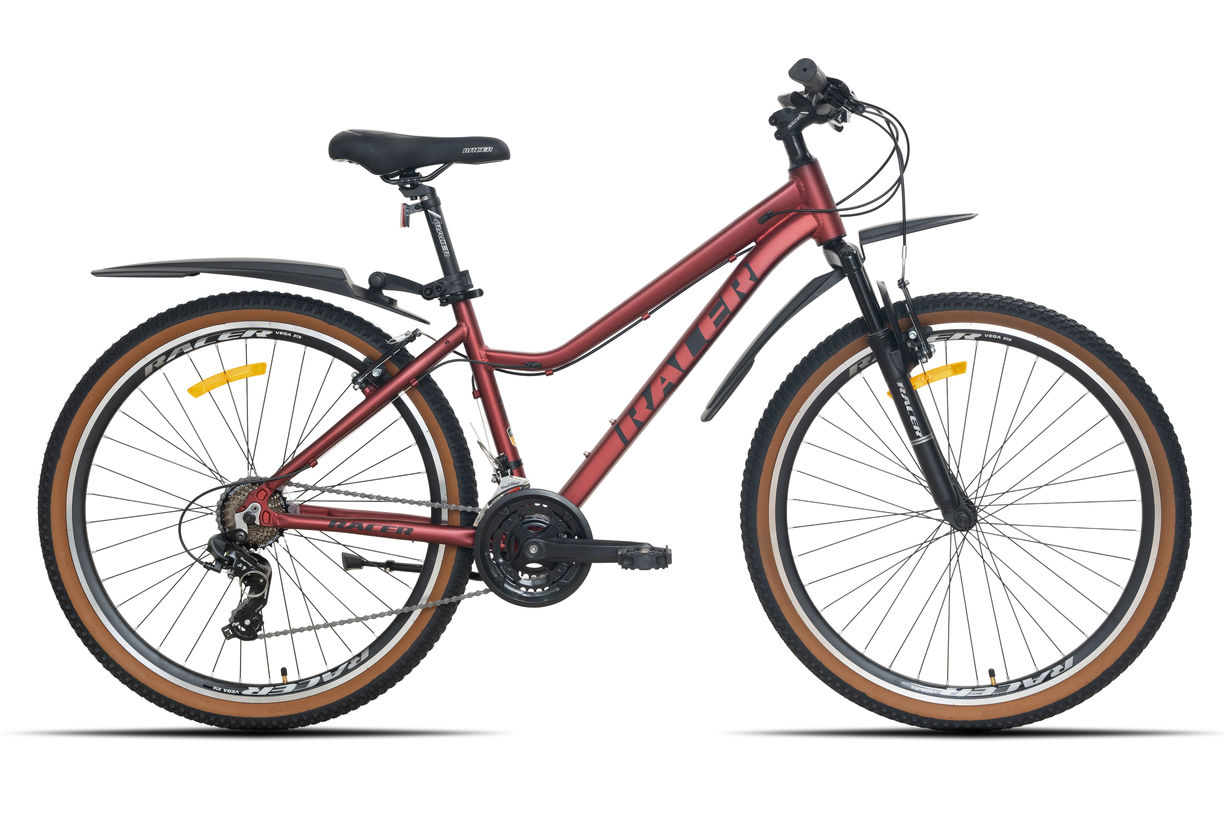 Велосипед Racer Vega 27,5 бордовый, логотип черный 2026 рост 16