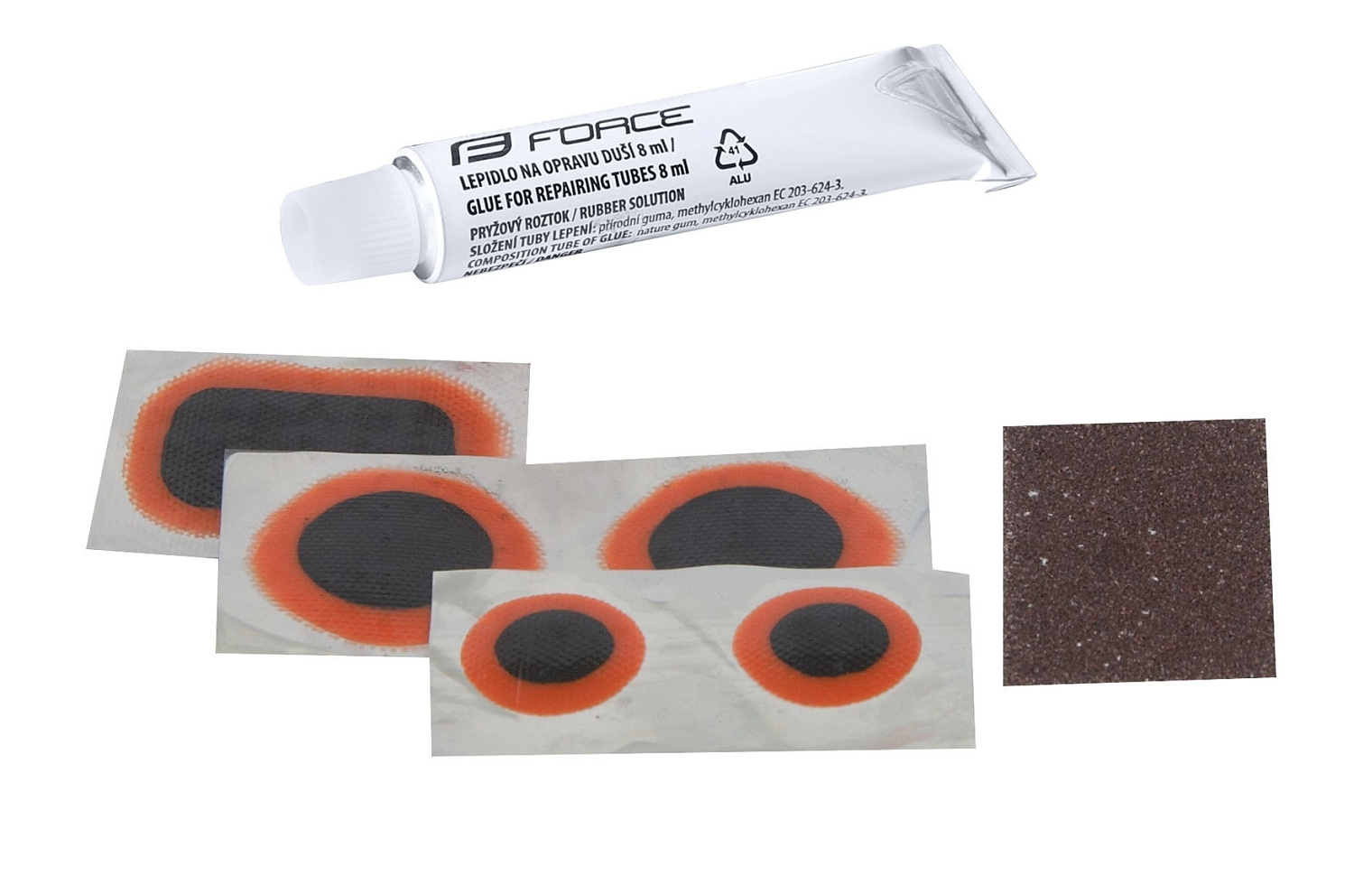 74003 Набор для ремонта камер Force, 5, в упаковке 82x43x20мм /Китай/