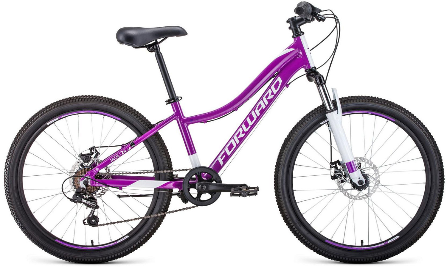 Велосипед FORWARD JADE 24 2.0 disc (24" 7 ск) фиолетовый /, RBKW0664Q003