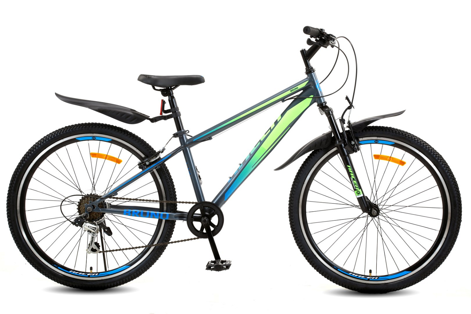 Велосипед Racer Bruno 26 серо-синий 2021 рост 16