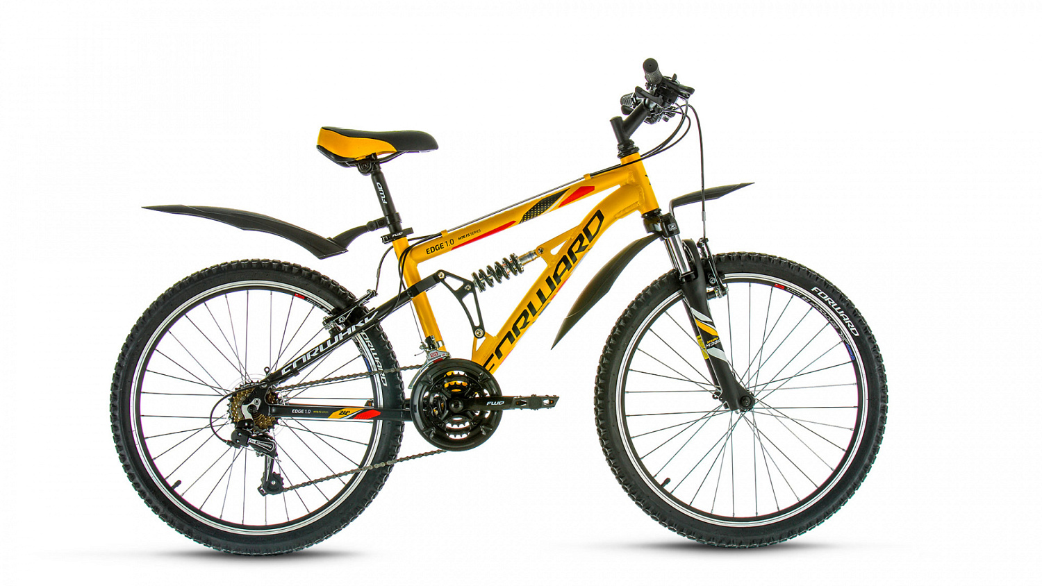 Велосипед FORWARD EDGE 1.0 (24" 21 ск. рост 14.5") 2015-2016желтый/черный мат., RBKW6264Q002