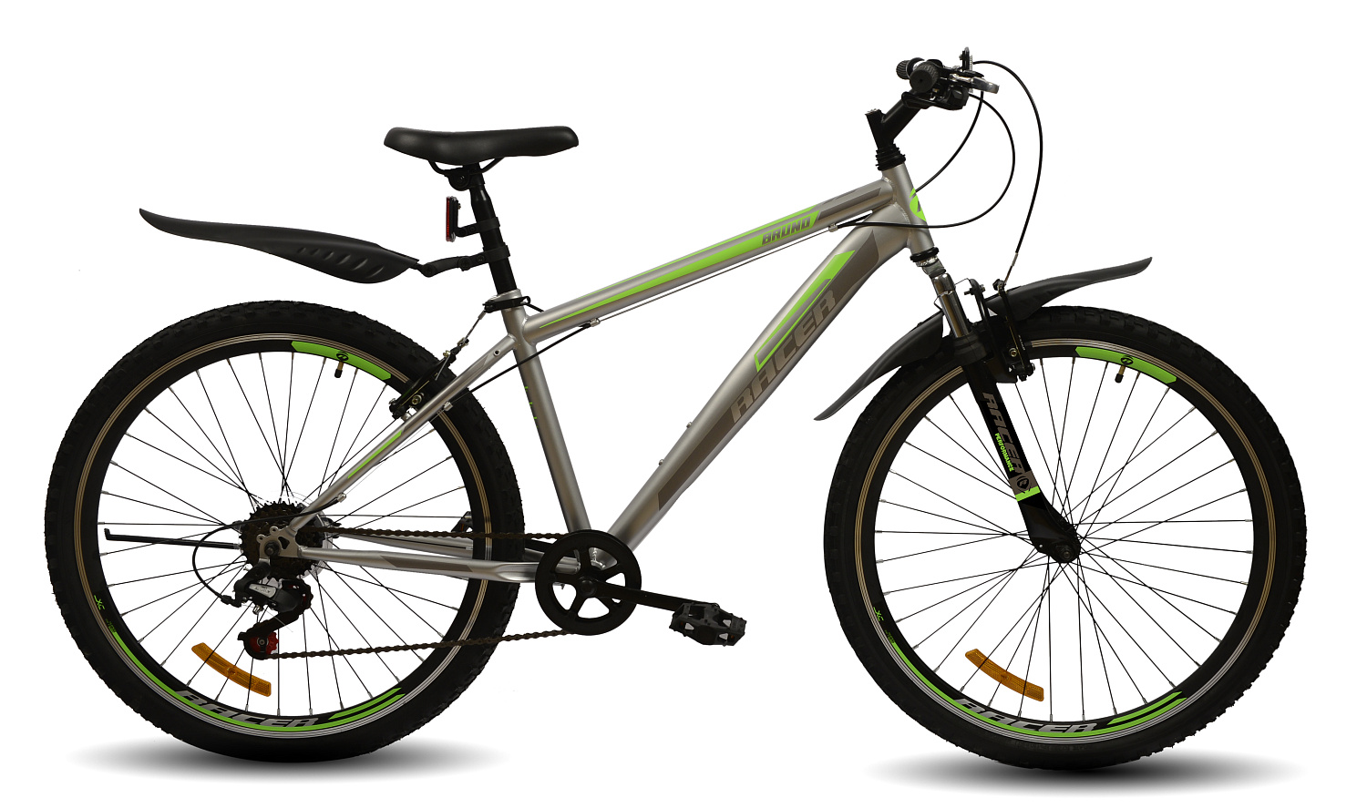 Велосипед Racer Bruno 26 серо-зеленый 2020 рост 18