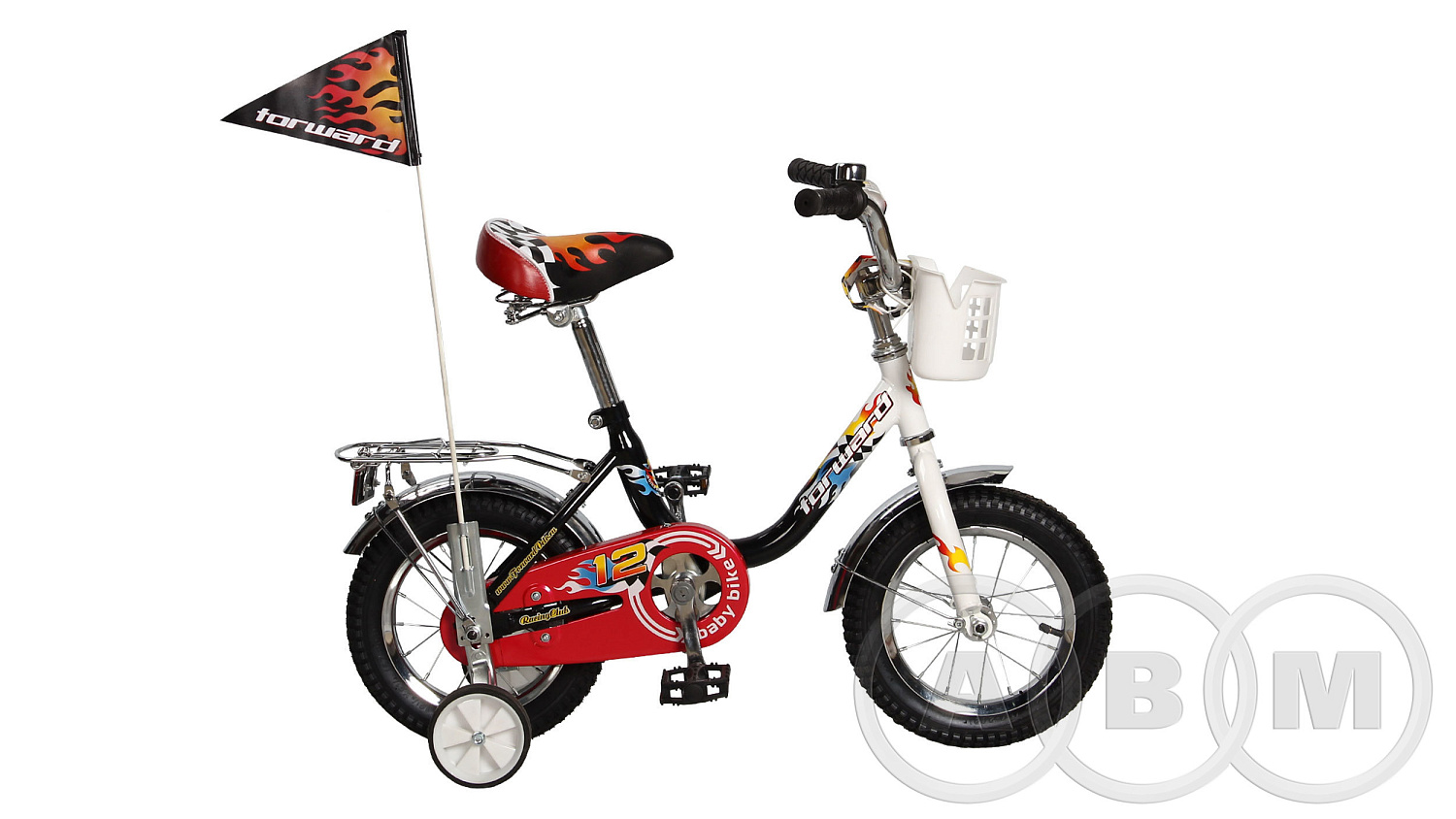 Велосипед FORWARD RACING 12 BOY (12" 1 ск.) 2014-2015белый/черный, RBKW5LNE1006